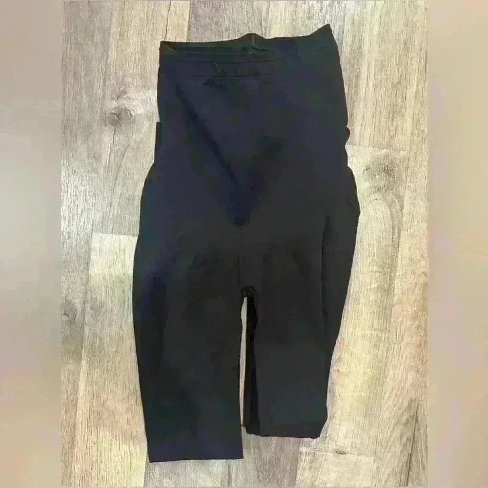 ASSETS RED HOT LABEL SPANX Women's Black Leggings with Leather Trim S petite - Picture 3 of 5